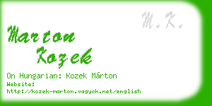 marton kozek business card